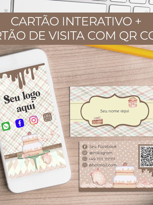 Cartão de visitas interativo + cartão de visitas com qr code