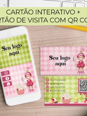 Cartão de visitas interativo + cartão de visitas com qr code