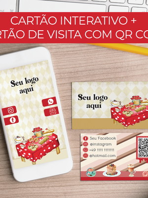 Cartão de visitas interativo + cartão de visitas com qr code