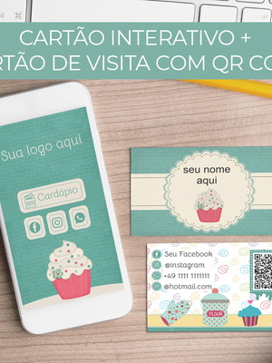 Cartão de visitas interativo + cartão de visitas com qr code