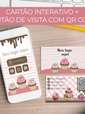 Cartão de visitas interativo + cartão de visitas com qr code