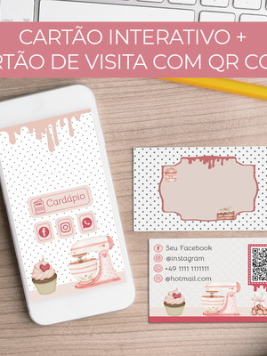 Cartão de visitas interativo + cartão de visitas com qr code