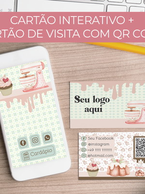 Cartão de visitas interativo + cartão de visitas com qr code