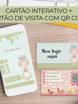 Cartão de visitas interativo + cartão de visitas com qr code