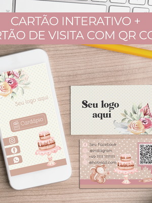 Cartão de visitas interativo + cartão de visitas com qr code