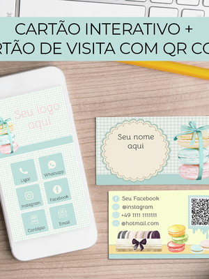 Cartão de visitas interativo + cartão de visitas com qr code