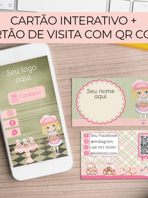 Cartão de visitas interativo + cartão de visitas com qr code
