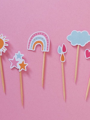 Mini topper arco íris boho