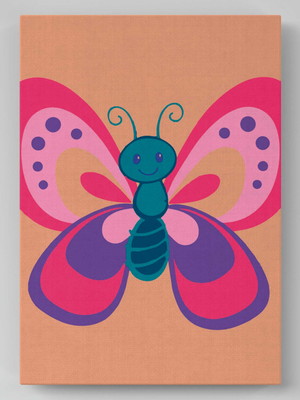 Kit pintura numerada infantil - borboleta - tela + pincéis