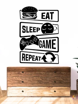 Adesivo de parede gamer eat/sleep/game/repeat