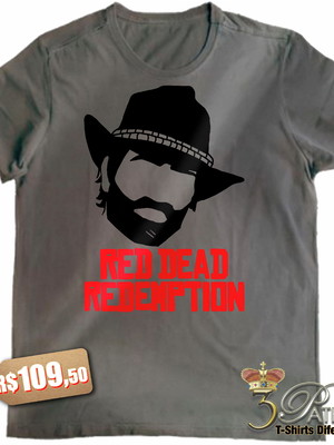 Camiseta red dead a morgan em 100% algodão premium marmoriza