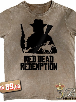 Camiseta red dead em 100% algodão premium marmorizado
