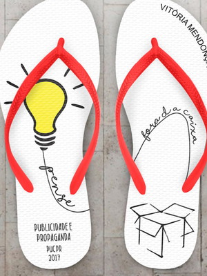 Chinelo formatura publicidade e propaganda com lampada