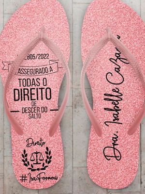 Chinelo formatura direito glitter personalizado
