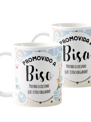 Kit 2 canecas presente gravidez bisavós familia cresceu