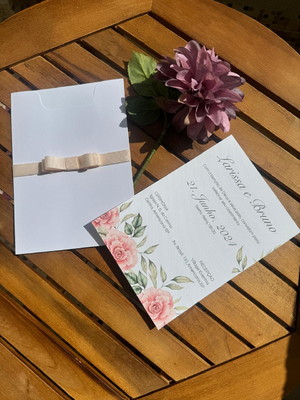 Convite de casamento aquarela floral