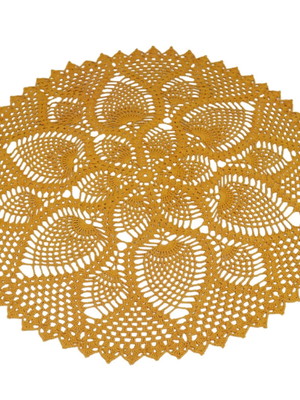 Toalha de mesa redonda em crochê 90 cm