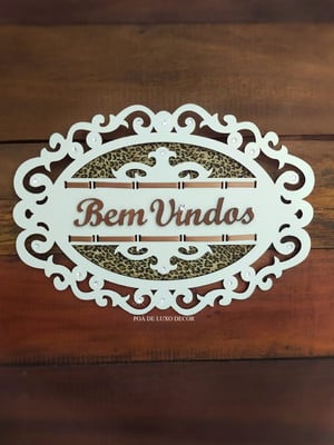 Plaquinha enfeite porta bem vindos