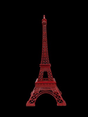 Mini torre eiffel de metal vermelha 30cm