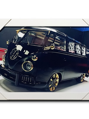 Quadro kombi corujinha volkswagen a4 c/ moldura e acetato
