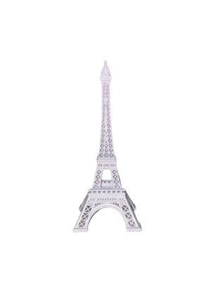 Mini torre eiffel de metal branco 19cm