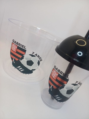 Kit pipoca times de futebol - copo 500ml e balde 1,5lt