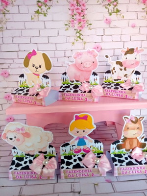 Porta bis duplo fazendinha rosa