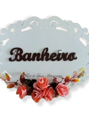 Plaquinha decorativa porta banheiro