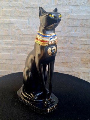 Gato egípcio bastet deusa fertilidade gesso 30cm premium g !