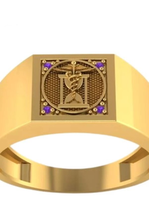 Anel de moeda de formatura emblema de historia