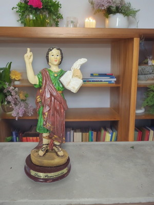 Imagem são pancrácio 15cm resina escultura protetor padroeir