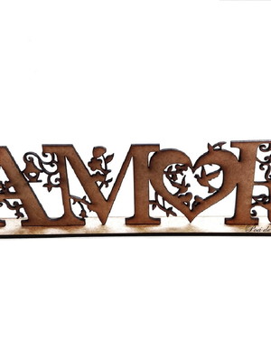 Palavra decorativa amor mdf cru para artesanato