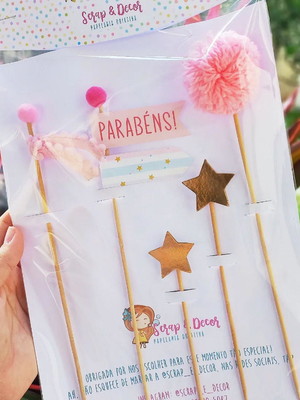 Topo de bolo estrelas