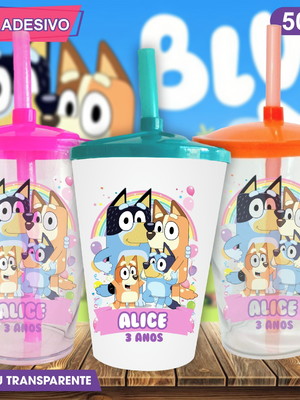 Copo twister personalizado bluey mod. 2 - 500 ml