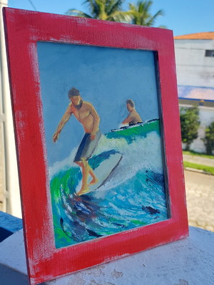 Porta retrato com pintura à óleo - compartilhe a vibe: hang