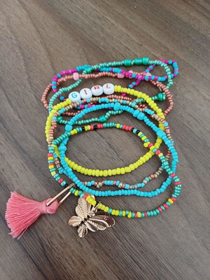Miz pulseira micangas colorida gril