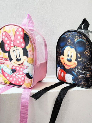Mochilas plástico cristal personalizada mickey e minie