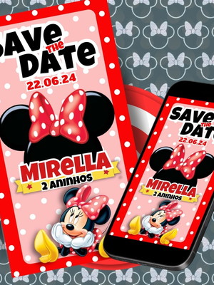 Save the date minnie vermelha