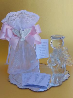 Lembrancinha de batizado anjo de cristal