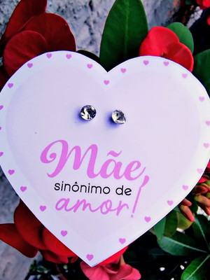 Tag com brinco de coração mãe