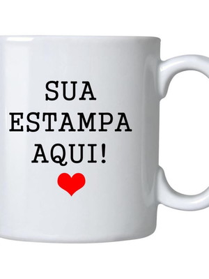 Caneca de cerâmica branca personalizada