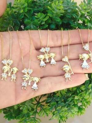 Corrente com pingente filho banhado em ouro 18k