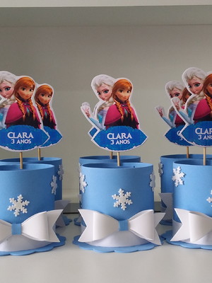 Kit com 15 centro / enfeite de mesa frozen - mod 2