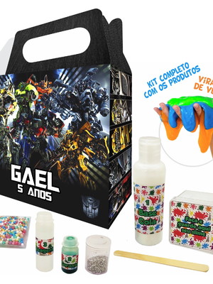 Kit slime completo transformers lembrancinha aniversario