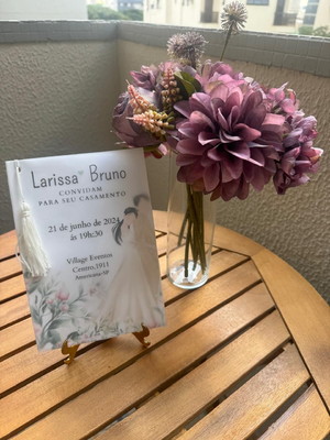 Convite de casamento papel vegetal + papel texturizado