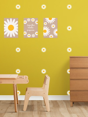 Kit jardim das margaridas (placas decorativas + adesivos)