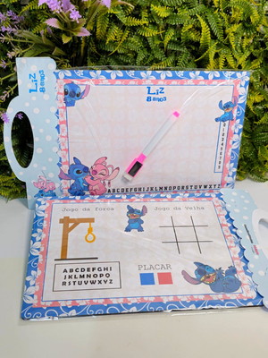 Quadro lousa mágica stitch mdf personalizado