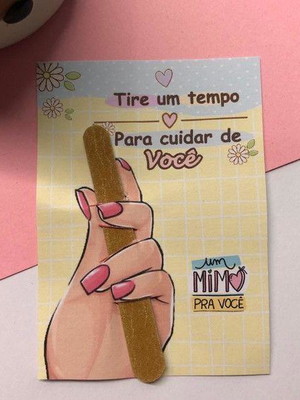 Pacote com 10 cartões com mini lixa, brinde criativo!