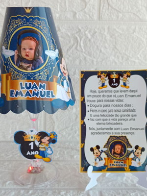 15 mickey ou outro tema abajures na taça com led e plaquinha