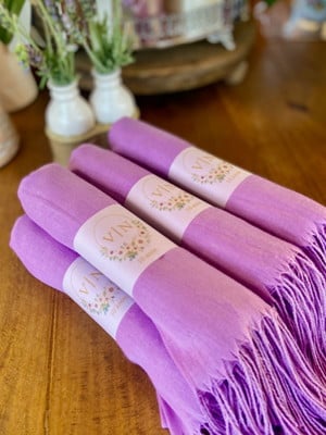 Pashmina 100g + rótulo personalizado